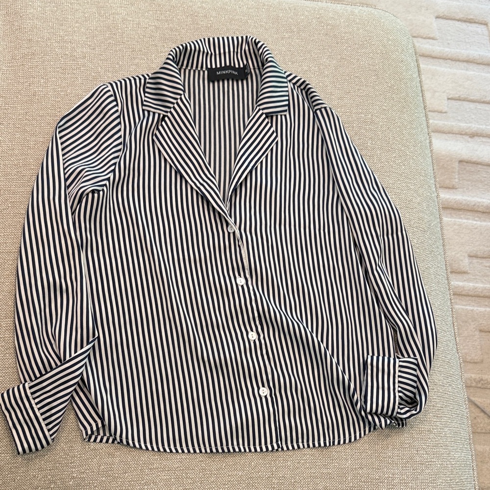 Blue & White Striped Blouse